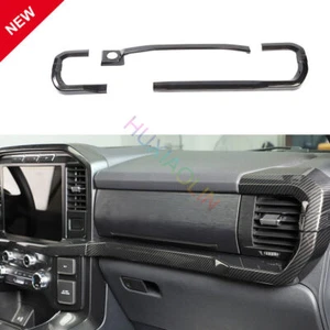 For Ford F150 2021-2022 Center Console Dashboard Trim Carbon Fiber Look Parts 3x - Picture 1 of 12