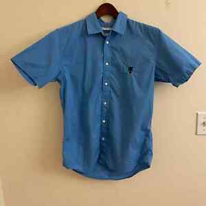 Marc Jacobs Blue Short Sleeve Button Down Dress Shirt Medium 