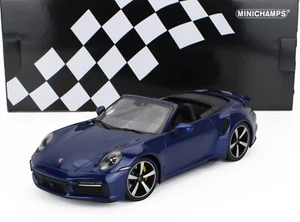Minichamps 1/18 Porsche 911 992 Turbo S Cabriolet Open 2020 Blue Met 155069081 - Picture 1 of 6