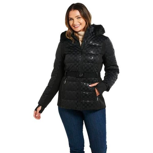 NUOVA MICHAEL Michael Kors giacca tampone corta con cintura logo taglia L