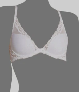 $69 Natori Women's White Feather Lace Underwire Contour T-Shirt Bra Size 32DDD - Picture 1 of 8