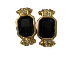 VTG. SWAROVSKI Glass Stones Pierced Earrings - Picture 1 of 4