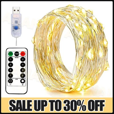 USB Plug In 50-200 LED DIY Micro Copper Wire String Lights Party Fairy Light UK
