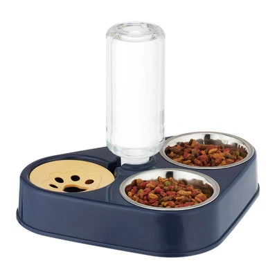 Doppelnapf mit wasserspender Futter- und Trinkstation Trinknapf für Katzen - Bild 1 von 4