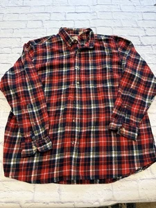 Red Head Heavy Flannel Plaid Long Sleeve Shirt 2XL Red/Navy/White Cotton Blend - Picture 1 of 9