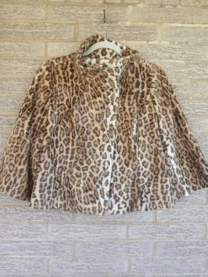 Alfani 女式人造豹毛秋千外套喇叭袖尺寸 6P Mob Wife — 第 1/4 张图片