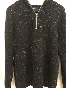 Fresh Jive Vintage Men's Wool Hooded Jumper Black White Specks Large - Bild 1 von 15