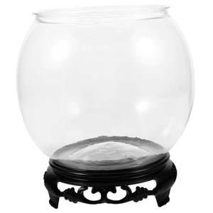 1Set Transparent Round Fish Tank Plastic Fish Bowl Terrarium Vase Glass Terrariu - Picture 1 of 9