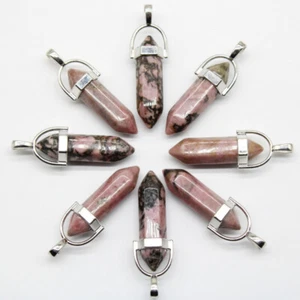 30 Stck. Natürlicher Rhodochrosit Stein Sechseckige Säule Anhänger Zum Selbermachen Schmuckherstellung - Bild 1 von 6