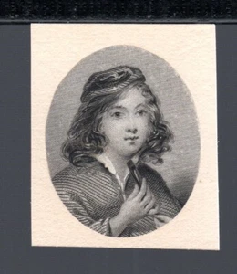ABNC 'A Young Boy' Vignette Proof India on Card Intaglio 1800s - Picture 1 of 2