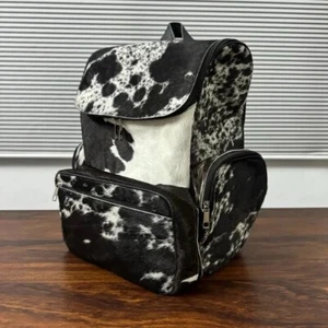 Rindsleder Windelrucksack - Echthaar-Auf Leder Western Style Babytasche für Mamas - Bild 1 von 8