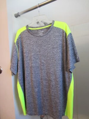 NWOT men's short sleeved active wear top Exertek Size XXL gray/yellow - Image 1 of 4