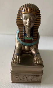 Única Esfinge Egipcia Antigua de Giza Hecha a Mano Y Pintada En Egipto - Imagen 1 de 10