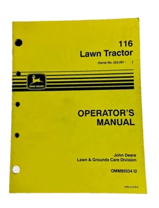 John Deere 116 Tractor OMM85534 Operators Manual Book - Picture 1 of 9