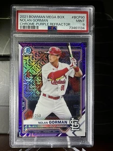 2021 Nolan Gorman Bowman Chrome Purple Mojo #BCP-90 17/250 PSA 9 POP 1! - Picture 1 of 3