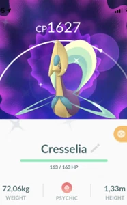 Pokémon Shiny Cresselia Trade Go LV20 Registrado/30 Días Intercambio Stardust Pokémon - Imagen 1 de 1