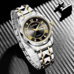 Men's Watch Business Stainless Steel Quartz Luminous Date Waterproof Wristwatch - Picture 1 of 10