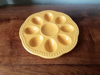 Mid century Schramberg Keramik Eierteller Oster Teller Schale gelb 23 cm 8 Eier - Bild 1 von 4