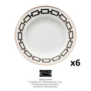 Schwarze Ketten - Richard Ginori - 6 Bodenteller 24,5 cm - Händler - Bild 1 von 3