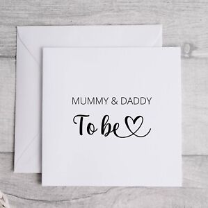 Mummy and Daddy to Be Card. New Born Baby Card. Baby Shower New Parents Card.