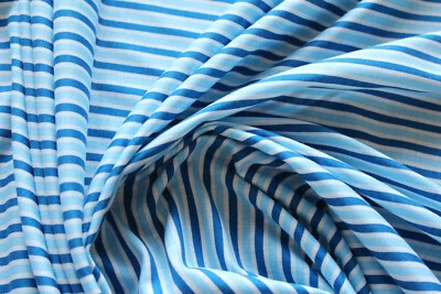  Jersey 3,20€/m²  reine Baumwolle maritime Streifen Meterpreis MC12 - Bild 1 von 2