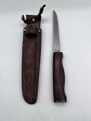 Cuchillo de filete vintage marca Sharp DF-60 con funda de cuero pesca Japón DF60 filete Foto 1 de 4