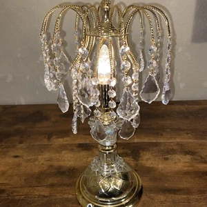 17" Hollywood Regency Waterford Table Lamp - Picture 1 of 4