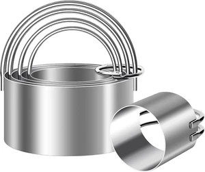 5 Pieces Circle Biscuit Cutter,Professional Stainless Steel round Cookie Cutters - Picture 1 of 9