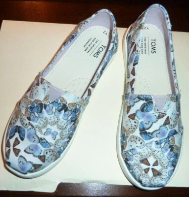 Nuevo Toms Little Girls Clásico Blanco Mariposa y Multicolor Talla 2 Foto 1 de 4