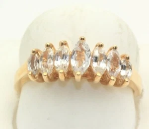 1.00 Carat Marquise White Sapphire Band Ring 14k Gold Brand New - Picture 1 of 4