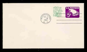 U553a 5c+1c REVALUED, TAGGED ENVELOPE FDC - UNCACH - Picture 1 of 2
