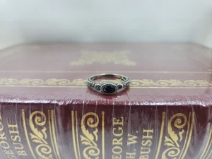 Black Onyx Stackable Ring 925 Sterling Silver Ring Size 9 - Picture 1 of 5