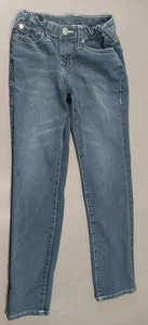 True Religion Jeans Youth 10 Blue Denim Geno Slim Skinny Low Rise Girls 26x25 - Picture 1 of 10