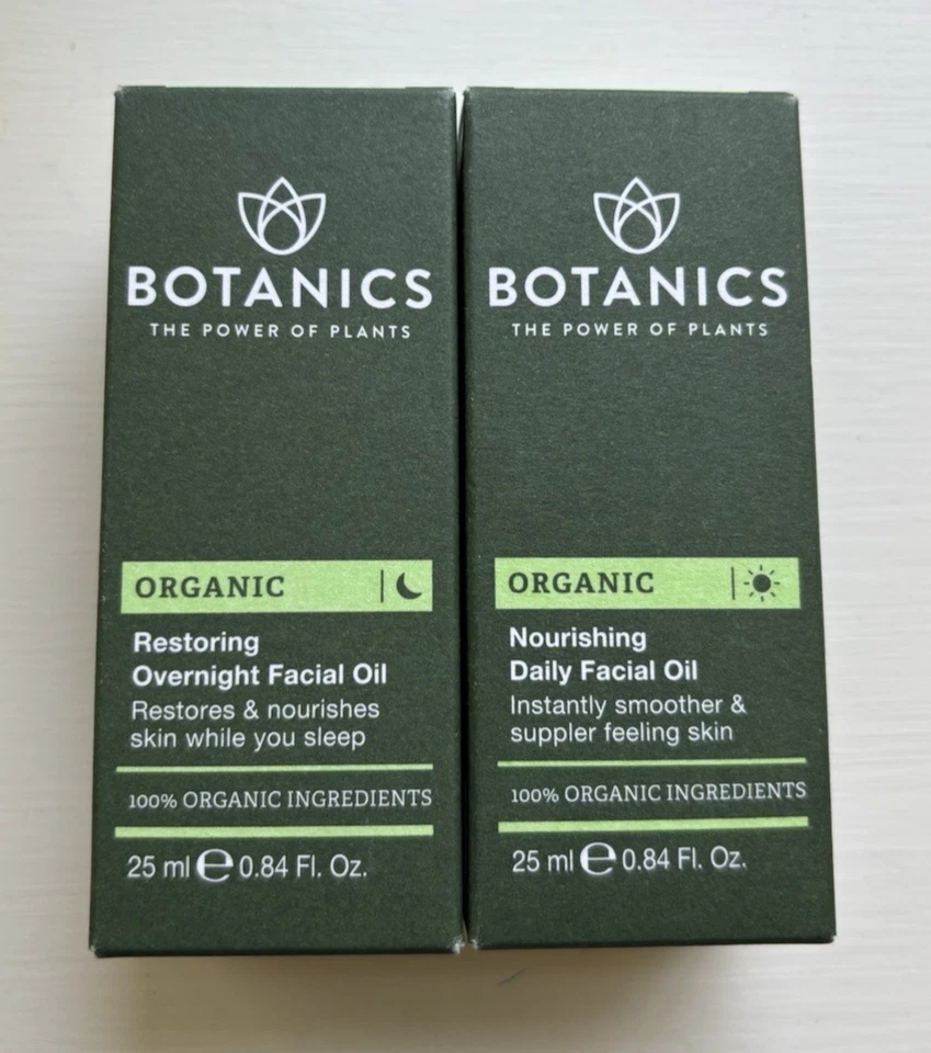 (2 LOT) Botanics Organic Nourishing Daily Facial Oil Rosehip Argan 0.84 fl oz