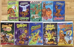 Scooby Doo Vintage VHS Lot of 9 Tapes Movies Cartoon Network 90s Shell Case - Picture 1 of 6