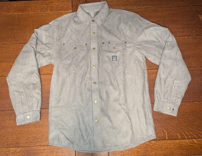 Dixxon Keystone Faux Suede Jacket Mens Med. Gray Button Up Original Tags - Image 1 of 4