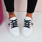 WOMENS TRAINERS LACE UP SNEAKERS MULTICOLOR PLIMSOLLS LADIES WOMEN SHOES SIZE