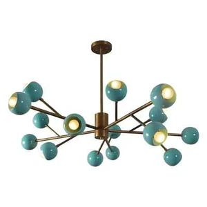 Mid Century 15 Light Brass Sputnik Starburst Ceiling Branch Vintage Chandelier - Picture 1 of 6