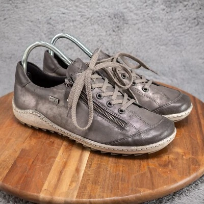 Tênis Remonte R1402-44 Feminino EUA 8 Couro Cinza Metálico - Imagem 1 de 4