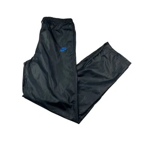 VTG Nike Men's 100% Nylon Stretch Waist Track Pants Black • Large - Picture 1 of 9