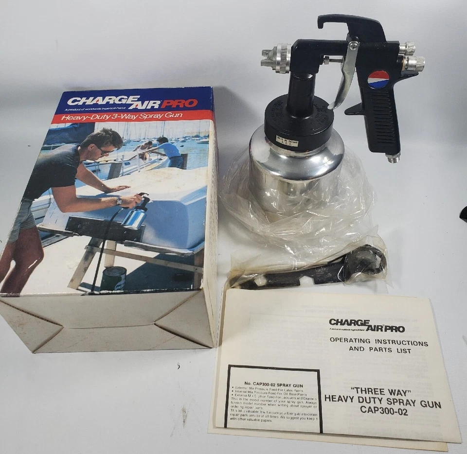 Pistola pulverizadora Ingersoll Rand Heavy Duty 3 vías HVLP Charge Air Pro CAP300-02 NOS Foto 1 de 4
