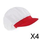 2-4Pack Chef Hat Catering Hair Net Workshop Net Cap Red-B