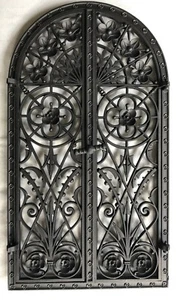 Antike Kachelofenvortür Ofentür Lüftungstür Kachelofentür Gusseisen Jugendstil - Bild 1 von 10
