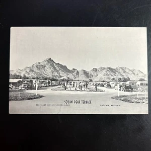 Vtg Postcard Squaw Peak Phoenix Arizona Motor Homes Cars People Divided Unposted - Picture 1 of 7