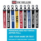 Custom DRIVE Schlüsselanhänger Schlüsselring Gepäck personalisierter Name Text Etikett Reißverschluss ziehen