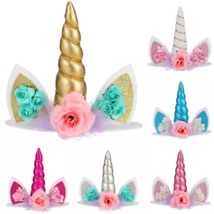 Happy Birthday unicorno torta spina decorazione cake topper compleanno torta fai da te nuova - Foto 1 di 13