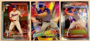 (3) different Wyatt Langford - Texas Rangers - 2024 Topps Chrome Update RCs - Imagen 1 de 3