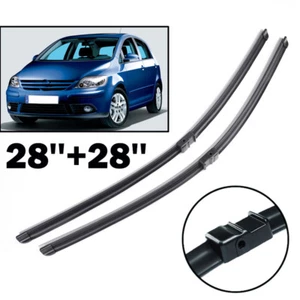 FÜR VW Golf Plus 2005-2009 SCHEIBENWISCHER WISCHERBLÄTTER SET VORNE 28"28" - Picture 1 of 6