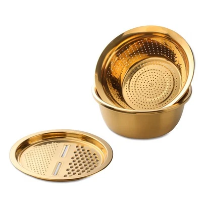 Multifunctional 3 in 1 Vegetable Slicer Cutter Drain Strainer Basket Grater Bowl - Image 1 of 4