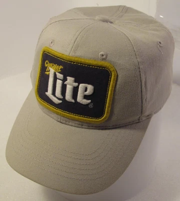 Sombrero Miller Lite Para Hombre Beige De Colección Parche Logo Snapback Ajustable Cerveza Ad Cap Foto 1 de 4